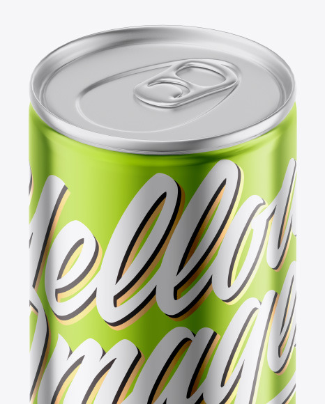 Glossy Metallic Drink Can Mockup