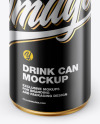 Glossy Metallic Drink Can Mockup