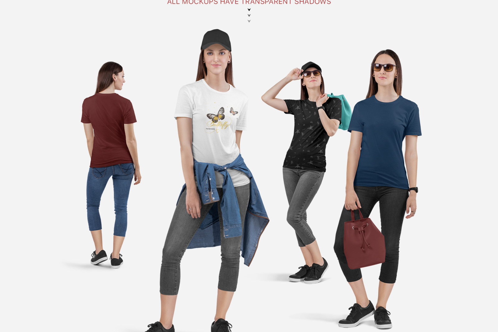 Women's Crew Neck T-Shirt Mockup Women's Crew Neck T-Shirt Mockup