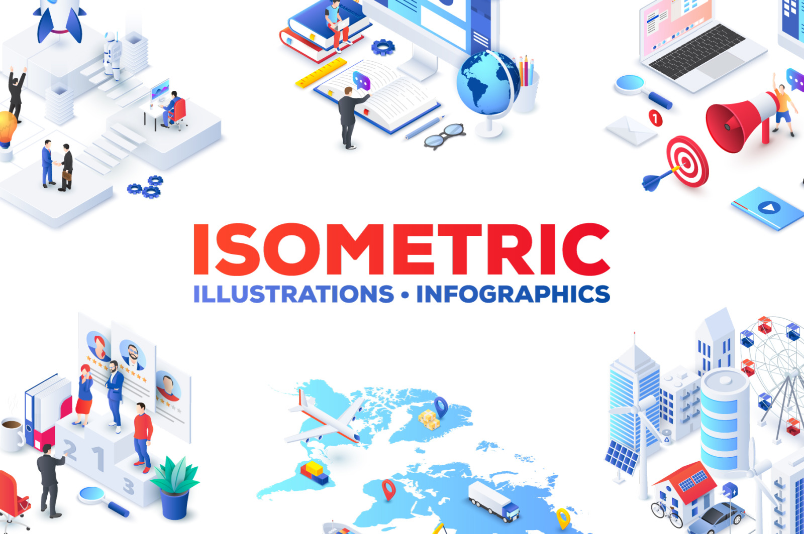 Isometric illustrations templates Isometric illustrations templates