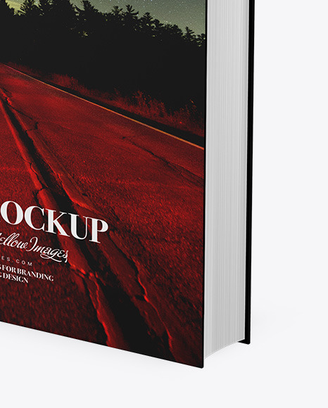 Book w/ Glossy Cover Mockup - Half Side View