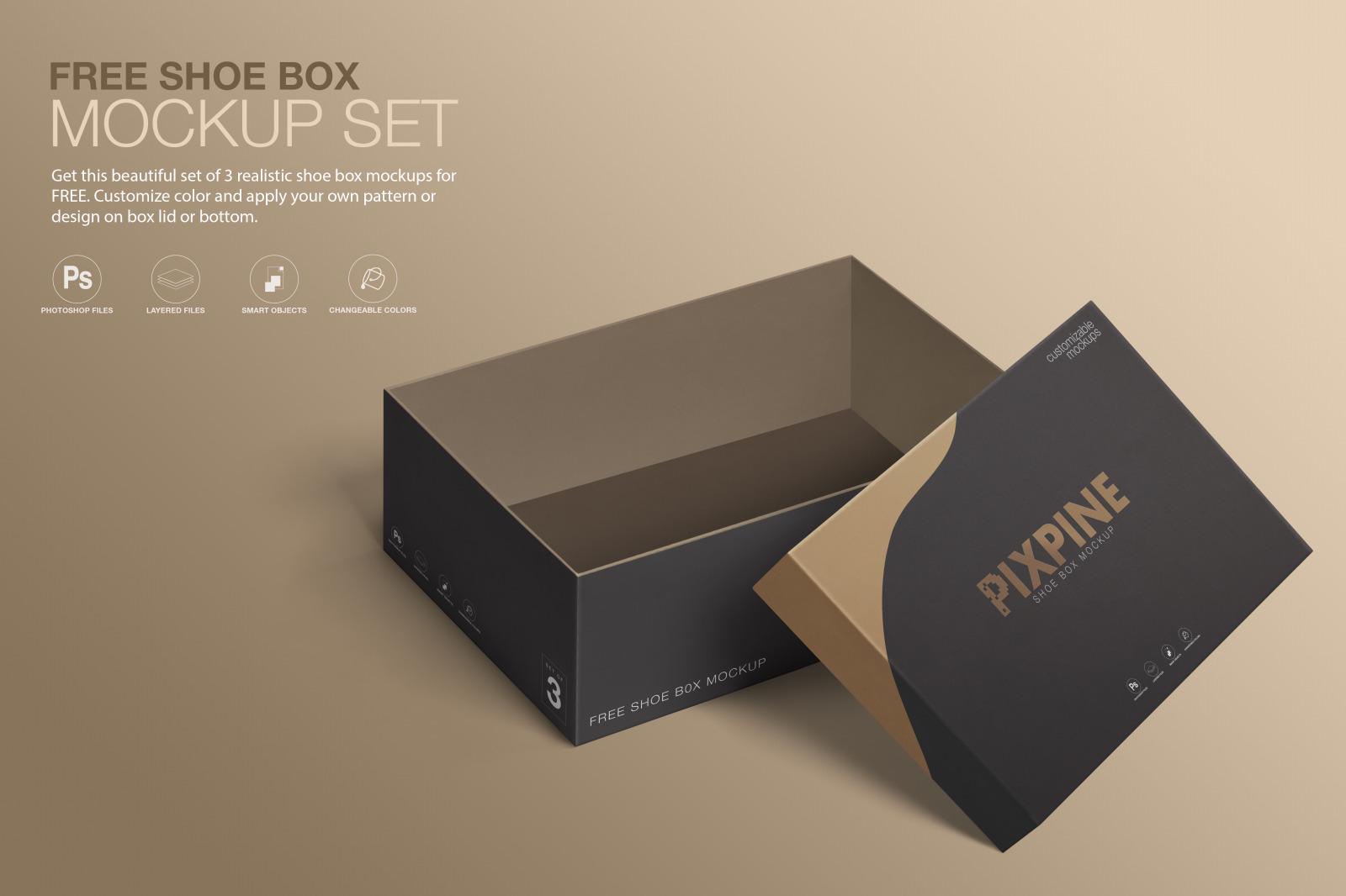 Free Shoebox Mockups - Set of 3 Free Shoebox Mockups - Set of 3