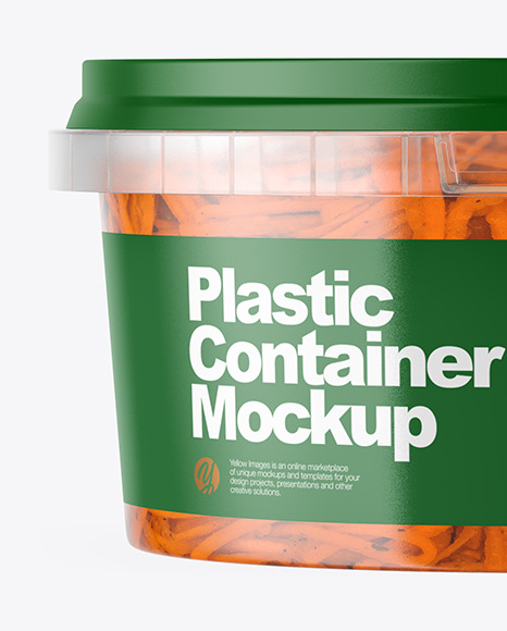 Plastic Container with Carrot Mockup