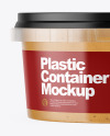 Plastic Container with Peanut Butter Mockup