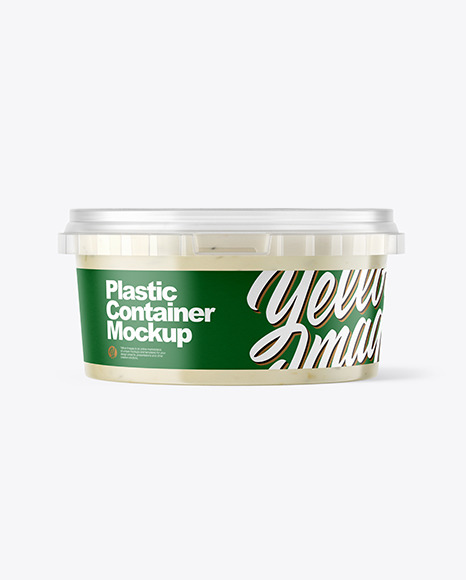 Plastic Container with Tar Tar Sauce Mockup