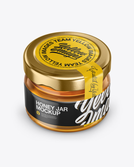 Glass Jar with Honey Mockup