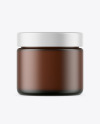 Frosted Amber Glass Cosmetic Jar Mockup