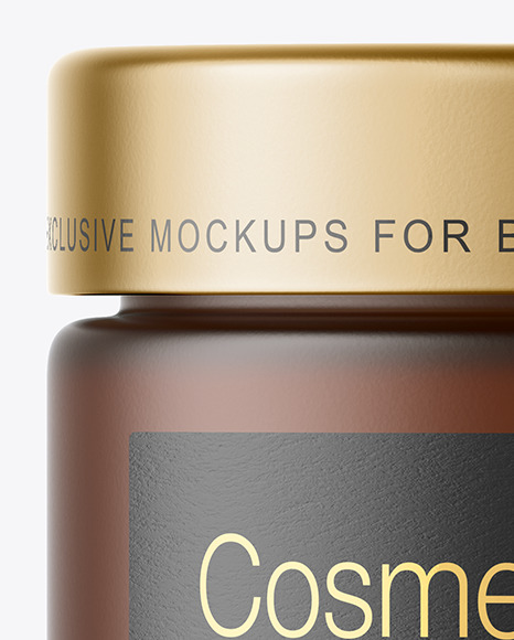 Frosted Amber Glass Cosmetic Jar Mockup