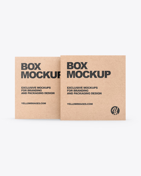 Two Kraft Boxes Mockup