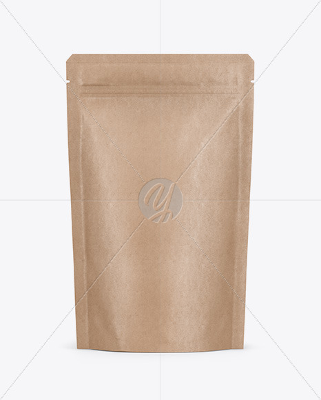 Kraft Stand Up Pouch with Zipper Mockup - Front View