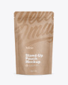 Kraft Stand Up Pouch with Zipper Mockup - Front View