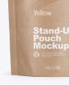 Kraft Stand Up Pouch with Zipper Mockup - Front View