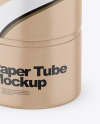 Kraft Paper Tube Mockup - Front View (High-Angle Shot)