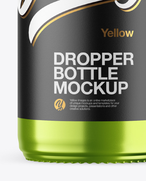 Metallized Dropper Bottle Mockup