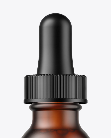 Frosted Amber Glass Dropper Bottle Mockup