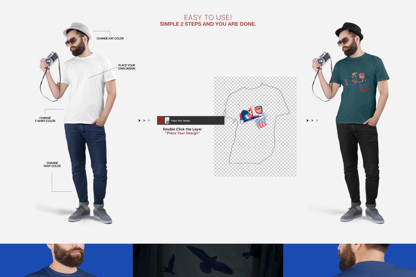 Men&#039;s Crew Neck T-Shirt Mockups