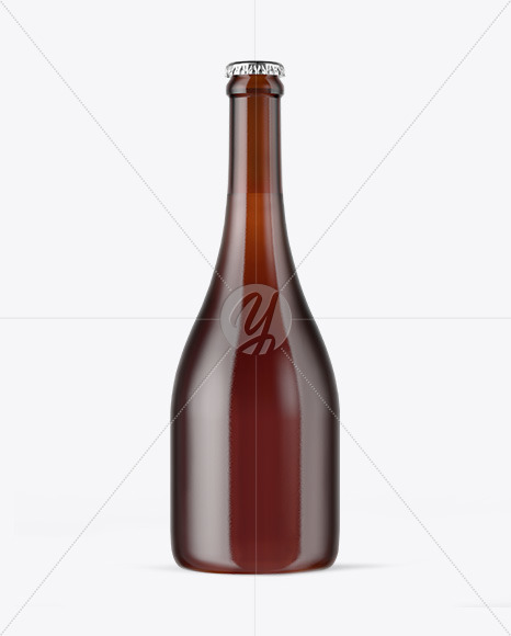 Amber Glass Beer Bottle Mockup