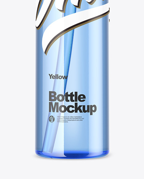 Blue Bottle with Pump Mockup