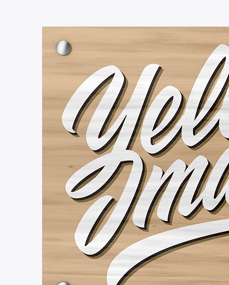 Wooden Nameplate Mockup