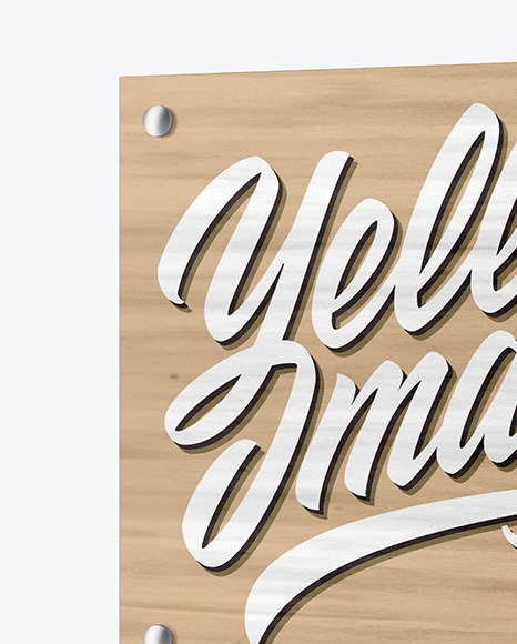 Wooden Nameplate Mockup