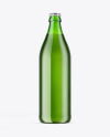 Green Glass Beer Bottle Mockup