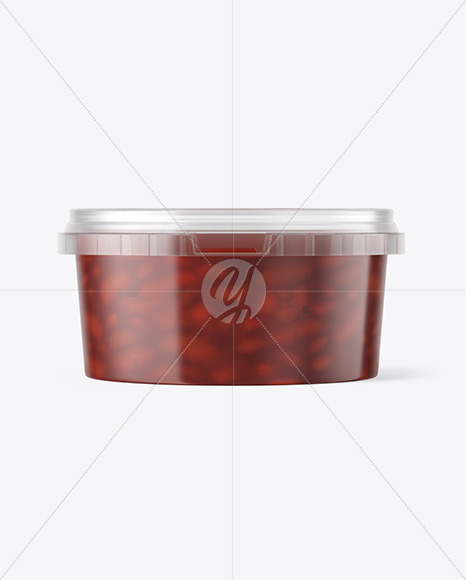 Plastic Container with Beans Mockup