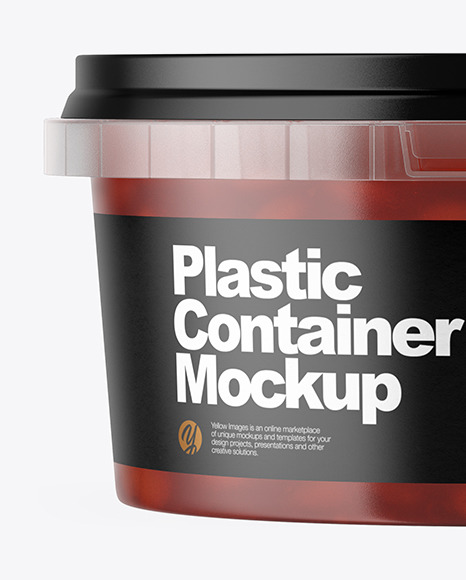 Plastic Container with Beans Mockup