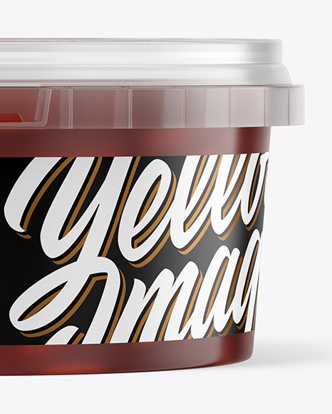 Plastic Container with Beans Mockup