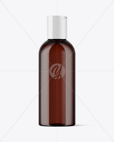 Amber Plastic Bottle Mockup