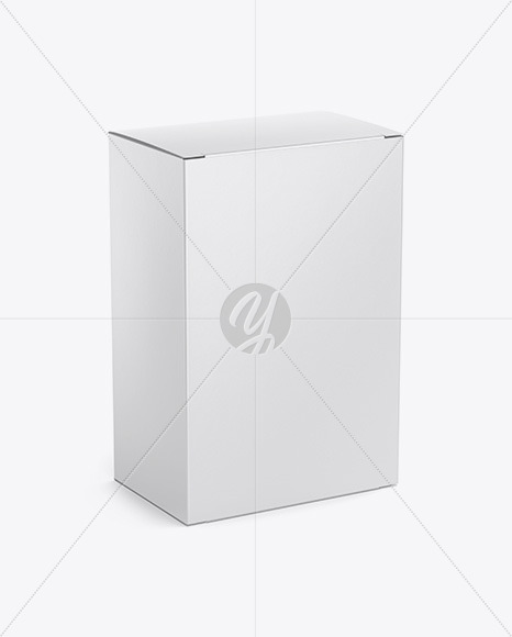 Matte Paper Box with Metallic Bag Mockup - Half Side View