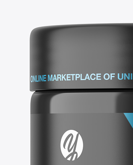 Glossy Protein Jar Mockup