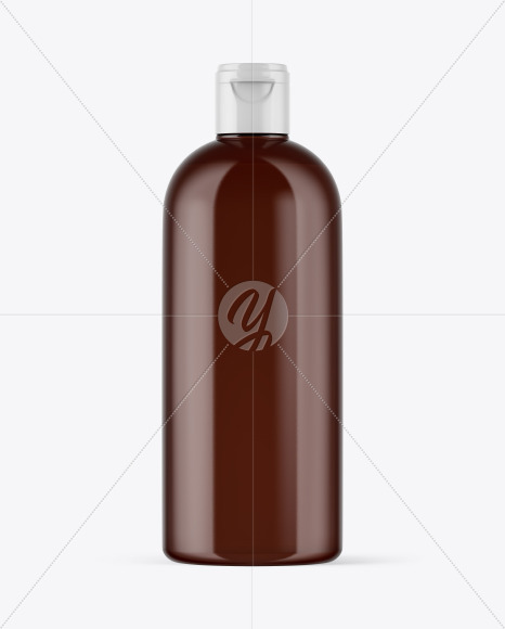 Amber Plastic Bottle Mockup