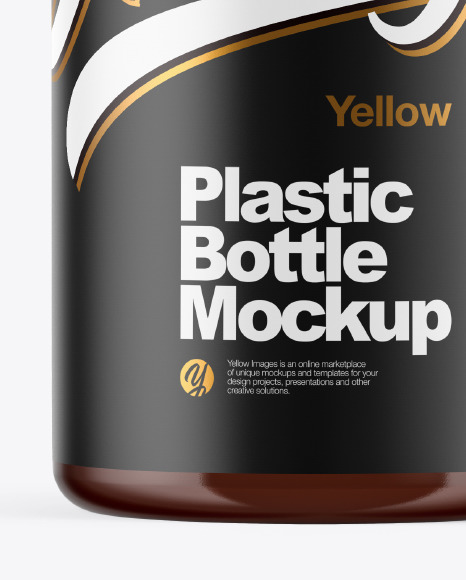 Amber Plastic Bottle Mockup