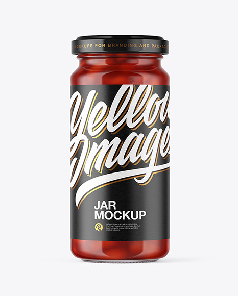 Clear Glass Jar with Beans Mockup