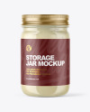 Clear Glass Jar with Tar Tar Sauce Mockup