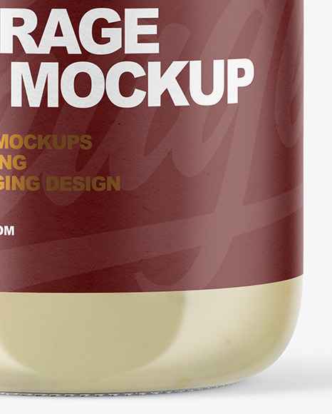 Clear Glass Jar with Tar Tar Sauce Mockup