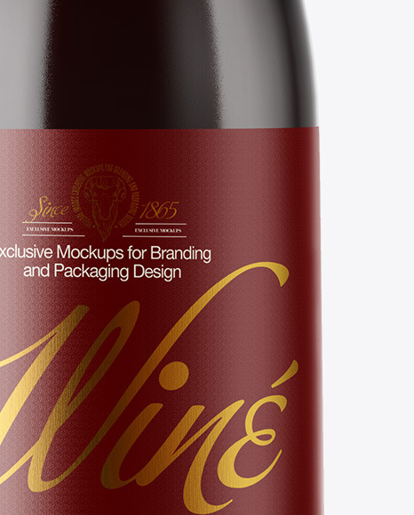 Clear Glass Red Wine Bottle Mockup Clear Glass Red Wine Bottle Mockup