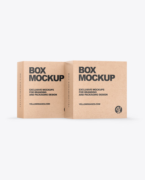 Two Kraft Boxes Mockup