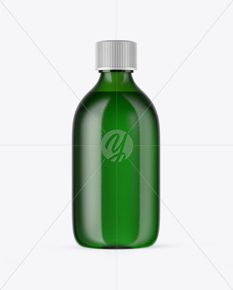 Green Glass Oil Bottle Mockup