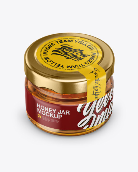 Glass Jar with Pure Honey Mockup