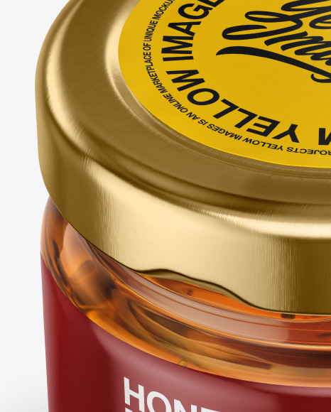 Glass Jar with Pure Honey Mockup