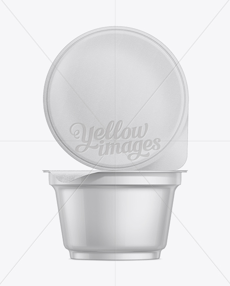 170g Yogurt Cup with Foil Lid Mockup