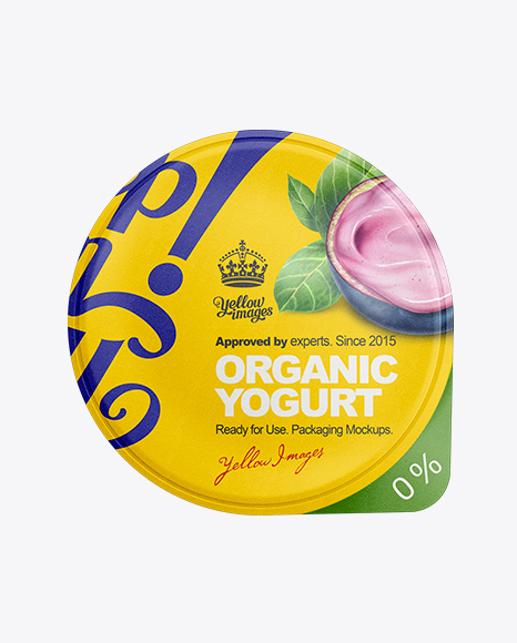 170g Yogurt Cup with Foil Lid Mockup - Free Download Images High