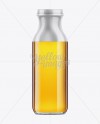 13.7oz Glass Bottle with Shrink Band Mockup