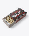 Opened Carton Match Box Mockup - Half-Side View