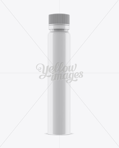 Glossy Plastic Sport Nutrition Bottle Mockup - Front View