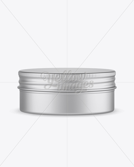 Matte Metal Round Tin Box Mockup - Front View (High-Angle Shot)