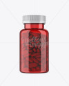 Red Pill Bottle Mockup - Front View