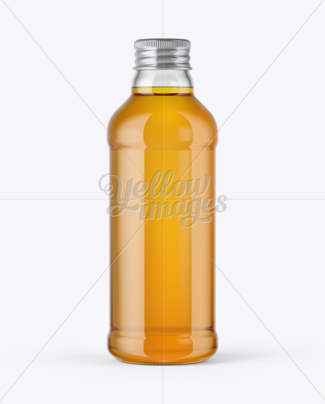 Clear Glass Apple Juice Bottle Mockup