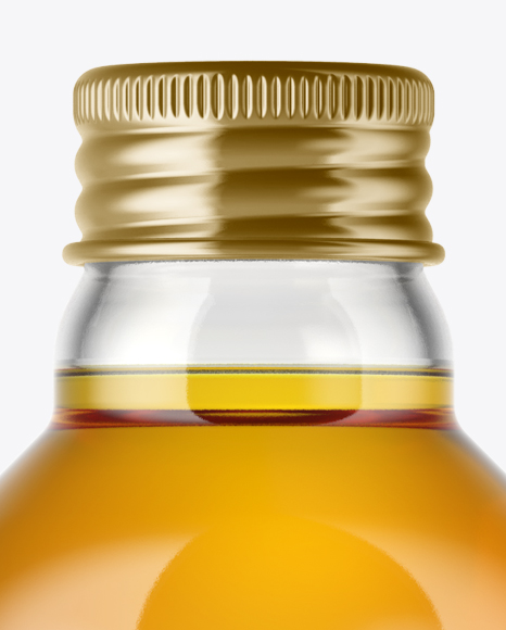 Clear Glass Apple Juice Bottle Mockup